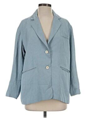 Anthropologie Powder Blue Silky Blazer Size Small